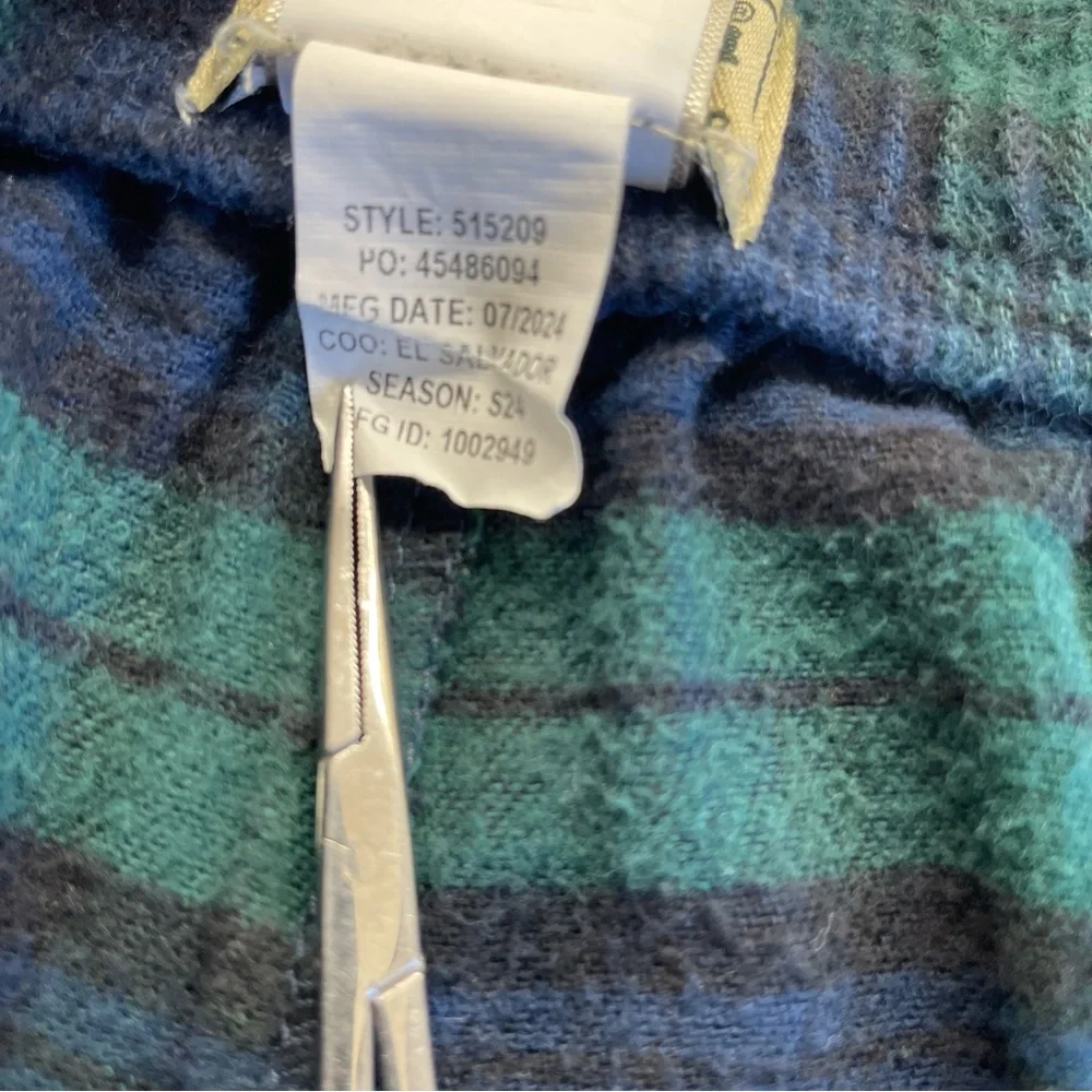 L L Bean sleep Pants Mens size M Scotch Plaid Flannel Cotton Drawstring Comfy